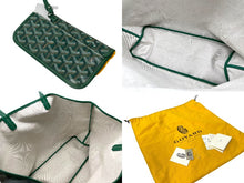 画像をギャラリービューアに読み込む, 新品未使用 GOYARD ゴヤール サンルイPM バッグ トートバッグ STLOUIPMLTY09CL09P PVC レザー ヘリンボーン グリーン 中古 4c069627