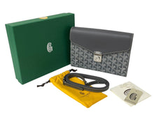 画像をギャラリービューアに読み込む, 新品未使用 GOYARD ゴヤール シープル ウォレット ショルダーバッグ グレー PVC レザー シルバー金具 中古 4c069641