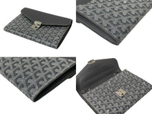 Load image into Gallery viewer, 新品未使用 GOYARD ゴヤール シープル ウォレット ショルダーバッグ グレー PVC レザー シルバー金具 中古 4c069641