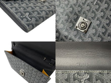 画像をギャラリービューアに読み込む, 新品未使用 GOYARD ゴヤール シープル ウォレット ショルダーバッグ グレー PVC レザー シルバー金具 中古 4c069641