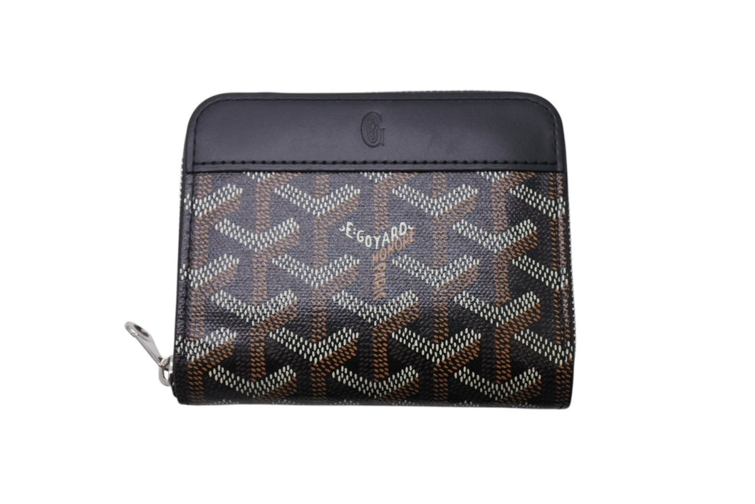 極美品 GOYARD ゴヤール マティニョンPM コインケース ブラック シルバー金具 中古 4c069644