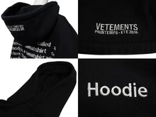 VETEMENTS ヴェトモン 16AW ADELAIDE バックレタリング刺繍スウェットプルオーバーフーディ パーカー ブラック SS16TP17  美品 4c069645 – Casanova Vintage