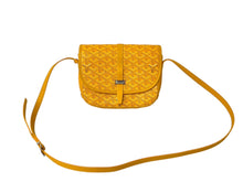 Load image into Gallery viewer, 新品同様 GOYARD ゴヤール ベルヴェデーレPM バッグ ショルダーバッグ イエロー PVC レザー ヘリンボーン柄 中古 4c069646