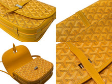 Load image into Gallery viewer, 新品同様 GOYARD ゴヤール ベルヴェデーレPM バッグ ショルダーバッグ イエロー PVC レザー ヘリンボーン柄 中古 4c069646