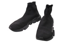 Load image into Gallery viewer, BALENCIAGA バレンシアガ スピードトレーナー ブラック ロゴ スニーカー ブラック コットン サイズ43 美品 中古 4c069658