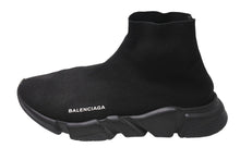 Load image into Gallery viewer, BALENCIAGA バレンシアガ スピードトレーナー ブラック ロゴ スニーカー ブラック コットン サイズ43 美品 中古 4c069658