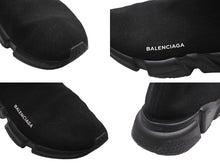 Load image into Gallery viewer, BALENCIAGA バレンシアガ スピードトレーナー ブラック ロゴ スニーカー ブラック コットン サイズ43 美品 中古 4c069658