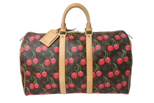 画像をギャラリービューアに読み込む, 新品同様 LOUIS VUITTON ルイヴィトン キーポル45 ボストンバッグ M95011 モノグラムチェリー 村上隆 PVC レザー 中古 4c069717