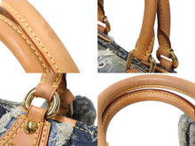 画像をギャラリービューアに読み込む, LOUIS VUITTON ルイ ヴィトン スピーディ30 ハンドバッグ M95380 モノグラムデニム パッチワーク インディゴ 美品 中古 4c069721