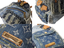 画像をギャラリービューアに読み込む, LOUIS VUITTON ルイ ヴィトン スピーディ30 ハンドバッグ M95380 モノグラムデニム パッチワーク インディゴ 美品 中古 4c069721