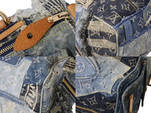 画像をギャラリービューアに読み込む, LOUIS VUITTON ルイ ヴィトン スピーディ30 ハンドバッグ M95380 モノグラムデニム パッチワーク インディゴ 美品 中古 4c069721