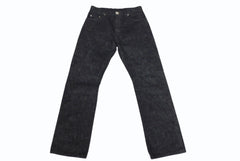 未使用品 CHROME HEARTS クロムハーツ フレアニー スターパッチ デニムパンツ サイズ32 ブラック コットン シルバー925 レザー 中古 4c069726