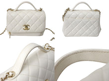 画像をギャラリービューアに読み込む, 極美品 CHANEL シャネル ビジネスアフィニティ マトラッセ トップハンドル チェーンショルダーバッグ キャビアスキン 中古 4c069746