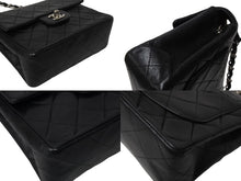 画像をギャラリービューアに読み込む, CHANEL シャネル ミニマトラッセ Sフラップ Sチェーンショルダーバッグ 5番台 ラムスキン ブラック シルバー金具 美品 中古 4c069750