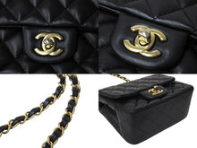 画像をギャラリービューアに読み込む, CHANEL シャネル ミニマトラッセ 17cm チェーンショルダーバッグ ブラック 27番台 レザー ゴールド金具 美品 中古 4c069751