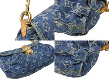 画像をギャラリービューアに読み込む, LOUIS VUITTON ルイヴィトン ミニプリーティ ハンドバッグ M95050 モノグラムデニム レザー ブルー 美品 中古 4c069764