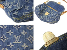 画像をギャラリービューアに読み込む, LOUIS VUITTON ルイヴィトン ミニプリーティ ハンドバッグ M95050 モノグラムデニム レザー ブルー 美品 中古 4c069764