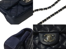 画像をギャラリービューアに読み込む, 極美品 CHANEL シャネル ショルダーバッグ 17cm ミニマトラッセショルダーチェーン ネイビー キャビアスキン 15番台 中古 4c069773