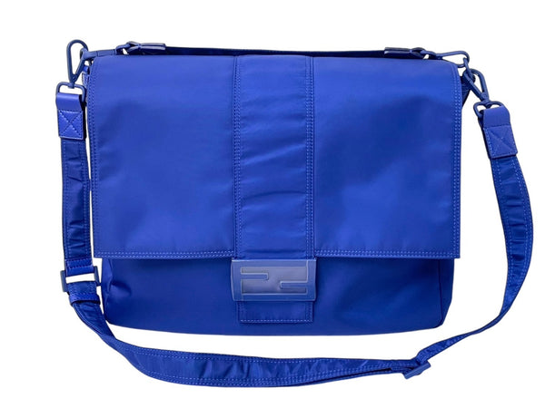 New and unused FENDI 2WAY shoulder bag baguette messenger bag large 7VA536-AG0P nylon blue used 4c069779