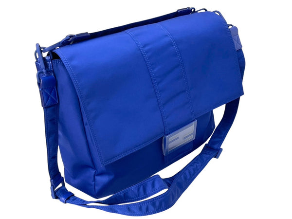 New and unused FENDI 2WAY shoulder bag baguette messenger bag large 7VA536-AG0P nylon blue used 4c069779