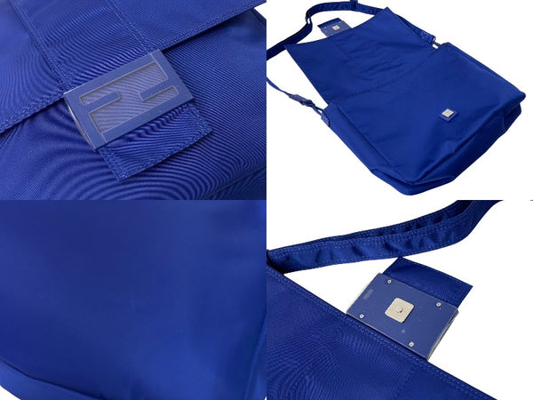 New and unused FENDI 2WAY shoulder bag baguette messenger bag large 7VA536-AG0P nylon blue used 4c069779