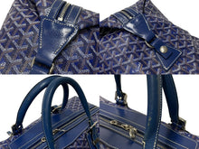 画像をギャラリービューアに読み込む, GOYARD ゴヤール ボウリング45バッグ ボストンバッグ BOWLIN045TY12CL12P ネイビー PVC レザー シルバー金具 良品 中古 4c069781