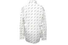 画像をギャラリービューアに読み込む, 新品未使用 BALMAIN バルマン 長袖シャツ 95-104 BA 9912-I01 総柄ロゴ プリント サイズS ホワイト コットン 中古 4c069792