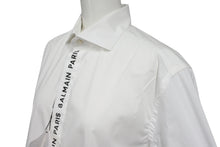 画像をギャラリービューアに読み込む, 新品未使用 BALMAIN バルマン Lettering Logo Over the Placket レタリングロゴ 長袖シャツ 95 BA 9953-I01 サイズS ホワイト 中古 4c069793