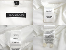 画像をギャラリービューアに読み込む, 新品未使用 BALMAIN バルマン Lettering Logo Over the Placket レタリングロゴ 長袖シャツ 95 BA 9953-I01 サイズS ホワイト 中古 4c069793