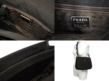 画像をギャラリービューアに読み込む, PRADA プラダ プラチェーン ワンショルダーバッグ B6379 ダークブラウン トライアングルロゴ ナイロン プラスチック 美品 中古 4c069807