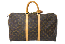 Load image into Gallery viewer, LOUIS VUITTON ルイヴィトン モノグラム キーポル45 ボストンバッグ M41428 ブラウン ロゴ ゴールド金具 美品 中古 4c069824