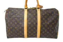 Load image into Gallery viewer, LOUIS VUITTON ルイヴィトン モノグラム キーポル45 ボストンバッグ M41428 ブラウン ロゴ ゴールド金具 美品 中古 4c069824