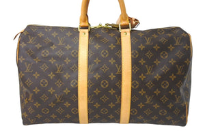 LOUIS VUITTON ルイヴィトン モノグラム キーポル45 ボストンバッグ M41428 ブラウン ロゴ ゴールド金具 美品 中古 4c069824