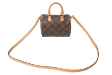 画像をギャラリービューアに読み込む, LOUIS VUITTON ルイヴィトン ナノスピーディ ハンドバッグ 2WAY M61252 モノグラムキャンバス ヌメ革 美品 中古 4c069833