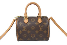 画像をギャラリービューアに読み込む, LOUIS VUITTON ルイヴィトン ナノスピーディ ハンドバッグ 2WAY M61252 モノグラムキャンバス ヌメ革 美品 中古 4c069833