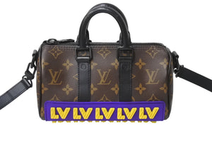 極美品 LOUISVUITTON ルイヴィトン キーポルXS ショルダーバッグ M45788 モノグラムマカサー ブラウン パープル イエロー 中古 4c069835