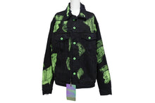 画像をギャラリービューアに読み込む, 新品未使用 Endless Denim エンドレスデニム デニムジャケット 刺繍 ブラック グリーン サイズM 中古 4c069843