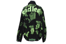 画像をギャラリービューアに読み込む, 新品未使用 Endless Denim エンドレスデニム デニムジャケット 刺繍 ブラック グリーン サイズM 中古 4c069843