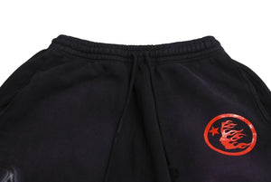 Very good condition HELLSTAR sweatpants cotton navy airbrush brushed lining airbrush style used 4c069846