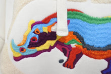 Load image into Gallery viewer, 新品未使用 ECKO Dear1993.art Do The Knowledge Rhino Hoodie ホワイト コットン 刺繍 サイズL 中古 4c069867