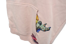 Load image into Gallery viewer, 極美品 ECKO Dear1993.art PRAYER WARRIOR Rhino Hoodie ピンク コットン マルチカラー刺繍 サイズXL 中古 4c069868