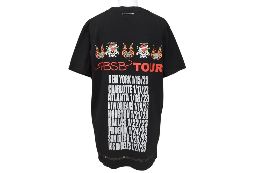 New and unused LA ROPA Pussy Builds Strong Bones T-shirt Harley Sampling Black Orange Cotton Size S Used 4c069874