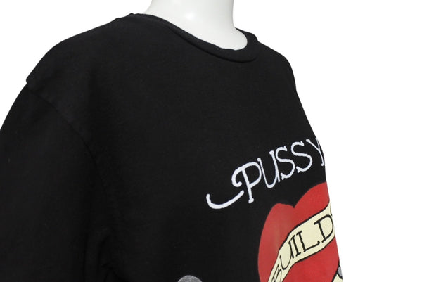 New and unused LA ROPA Pussy Builds Strong Bones T-shirt Harley Sampling Black Orange Cotton Size S Used 4c069874