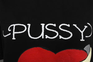 New and unused LA ROPA Pussy Builds Strong Bones T-shirt Harley Sampling Black Orange Cotton Size S Used 4c069874