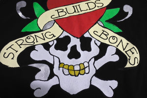 New and unused LA ROPA Pussy Builds Strong Bones T-shirt Harley Sampling Black Orange Cotton Size S Used 4c069874
