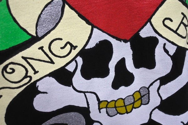New and unused LA ROPA Pussy Builds Strong Bones T-shirt Harley Sampling Black Orange Cotton Size S Used 4c069874