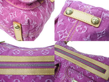 画像をギャラリービューアに読み込む, 極美品 LOUIS VUITTON ルイヴィトン バギーPM ワンショルダーバッグ M95212 モノグラム デニム レザー ピンク 中古 4c069889