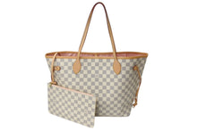 画像をギャラリービューアに読み込む, LOUIS VUITTON ルイヴィトン ネヴァーフルMM トートバッグ N51107 PVC レザー ホワイト ブラウン ゴールド金具 美品 中古 4c069892