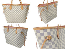 画像をギャラリービューアに読み込む, LOUIS VUITTON ルイヴィトン ネヴァーフルMM トートバッグ N51107 PVC レザー ホワイト ブラウン ゴールド金具 美品 中古 4c069892