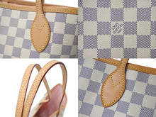 画像をギャラリービューアに読み込む, LOUIS VUITTON ルイヴィトン ネヴァーフルMM トートバッグ N51107 PVC レザー ホワイト ブラウン ゴールド金具 美品 中古 4c069892